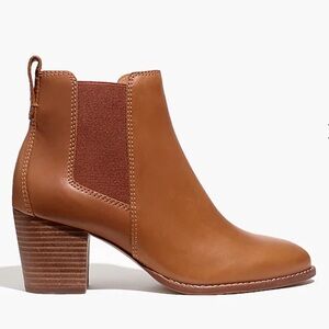 Madewell Tan Block Heel Ankle Boot The Regan Size 5.5